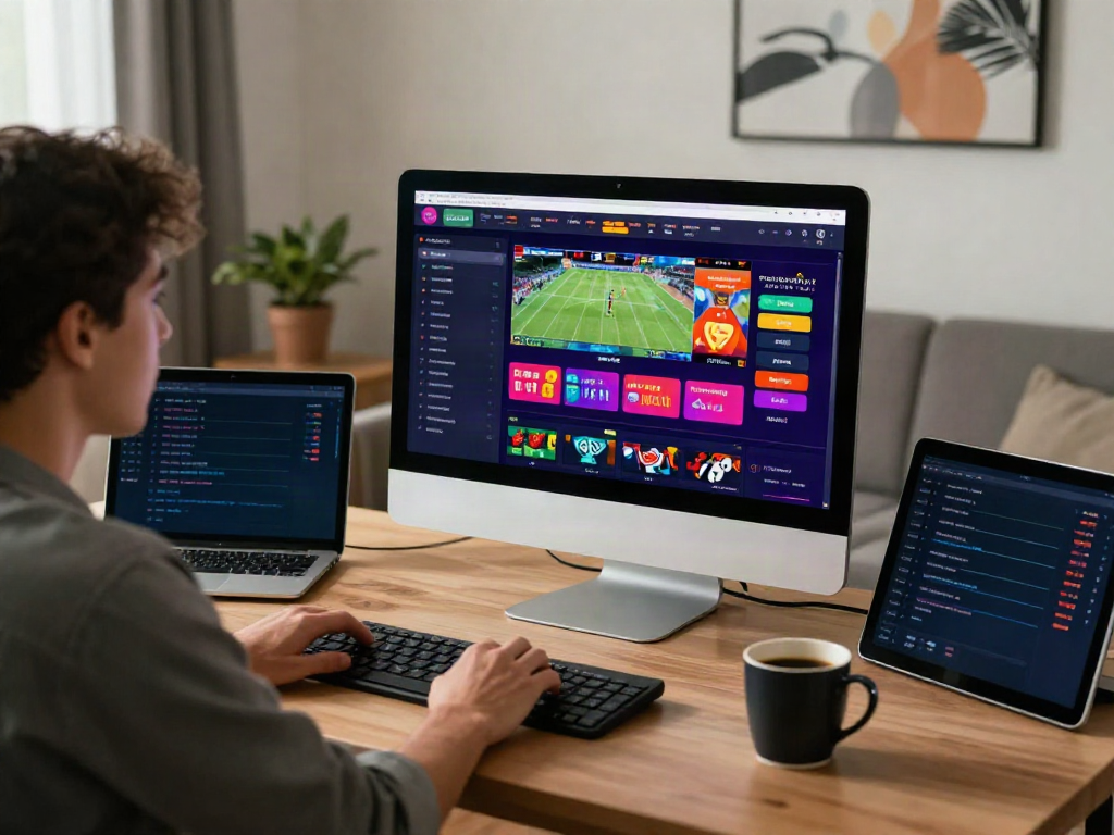 Vibrant online betting experience on https://net88.broker/ with user engaged in sports and casino betting.