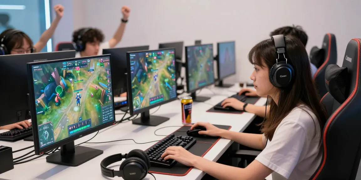 Competitive online gaming atmosphere at https://ku88vt.com/ with players engaged in esports activities, vibrant lighting, and dynamic visuals.