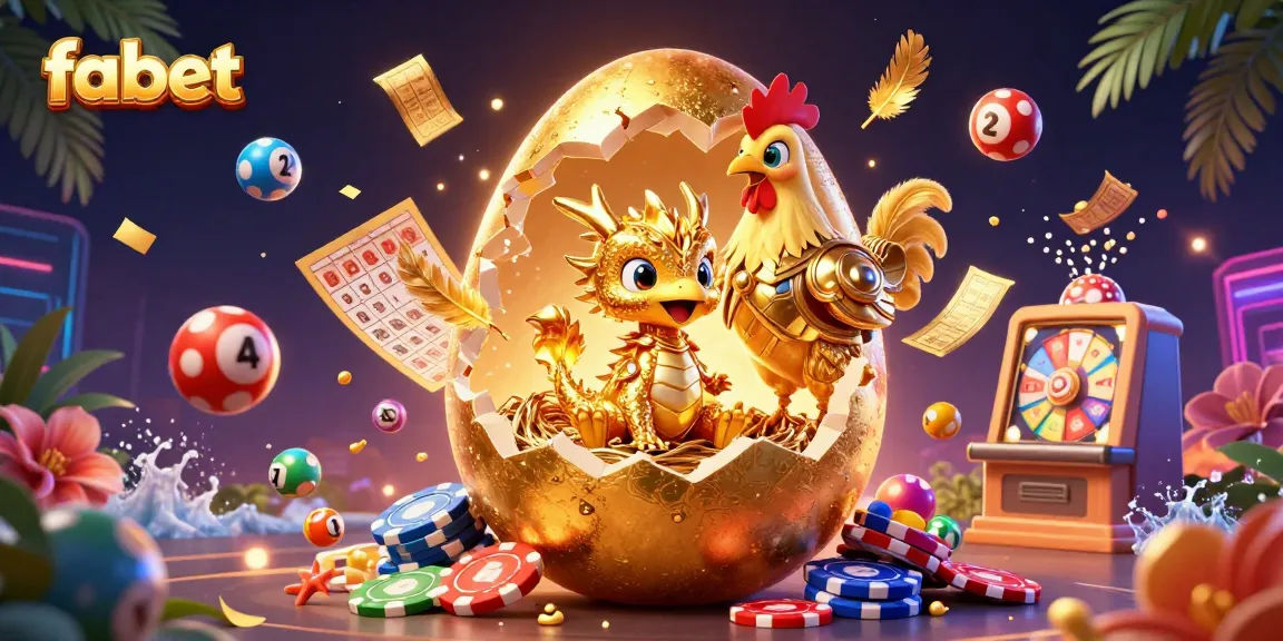 Experience fabet in a vibrant 3D illustration featuring a golden dragon and gaming elements.