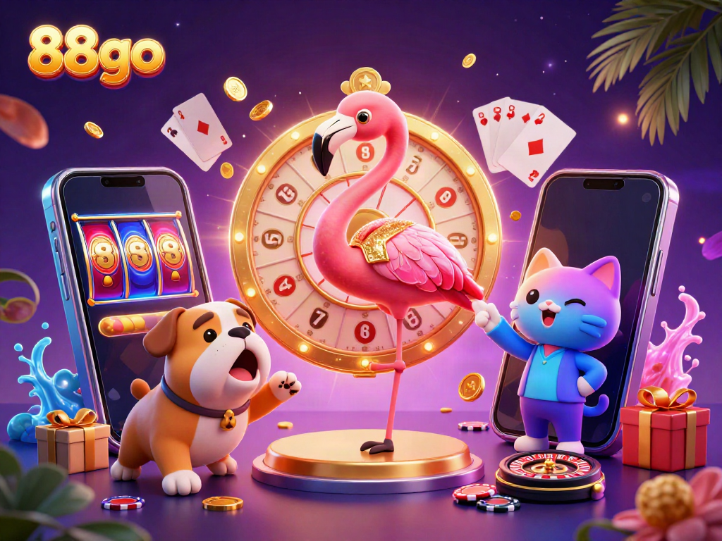 Spin the prize wheel with 88go's vibrant casino characters, exciting gameplay, and immersive atmosphere.
