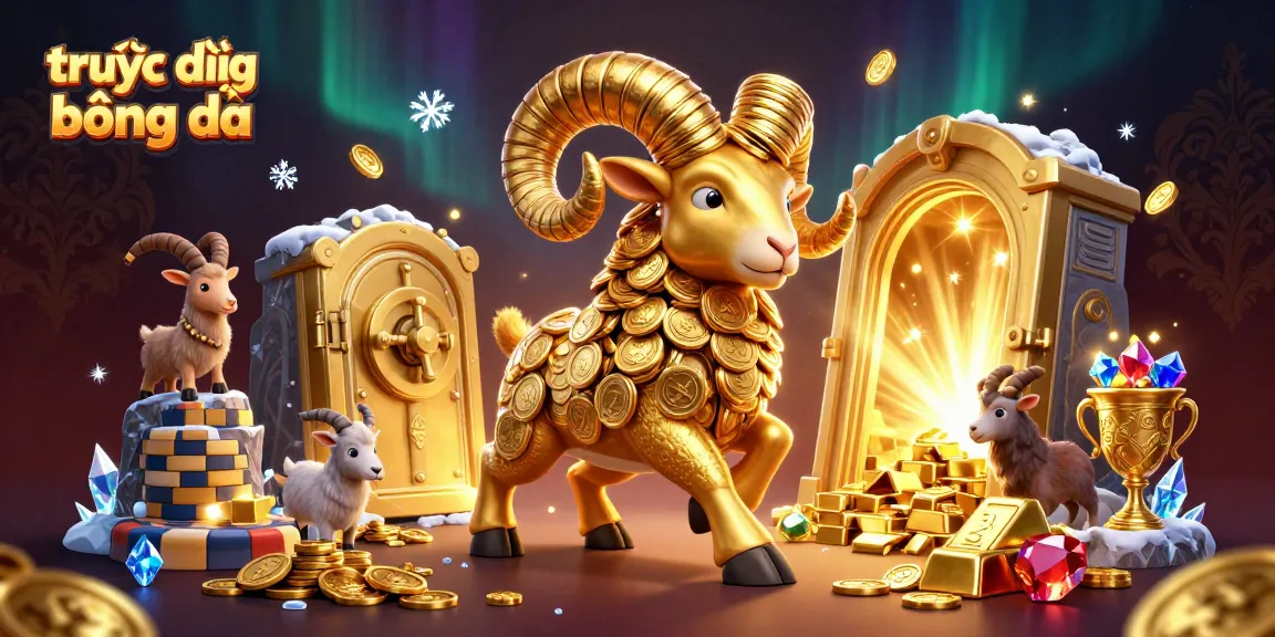 Experience trực tiếp bóng đá with excitement as massive golden characters immerse in treasure.